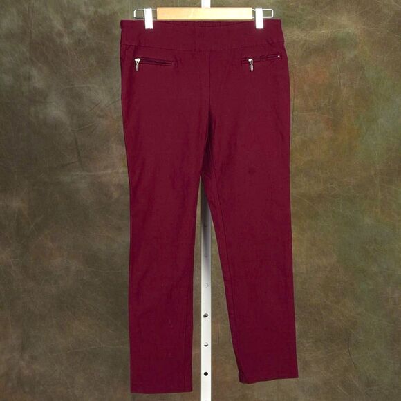 Soho Apparel Ltd Women's Mid Rise Skinny Stretchy Cranberry Pant Size M - Picture 1 of 2